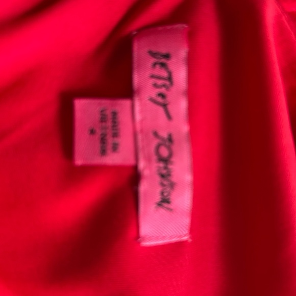 Betsey Johnson Faux Wrap Red Dress - Picture 3 of 8